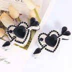 Cupid's Heart Alloy Rhinestone Full Heart Arrow Focal Beads 2pcs 6