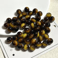 Antique Round Glass Beads 10mm Imitation Tigers Eye Gradient 40pcs