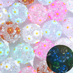 Glow In The Dark Bubblegum Beads 20mm Daisy Sparkling Pastel Flowers 10pcs 2