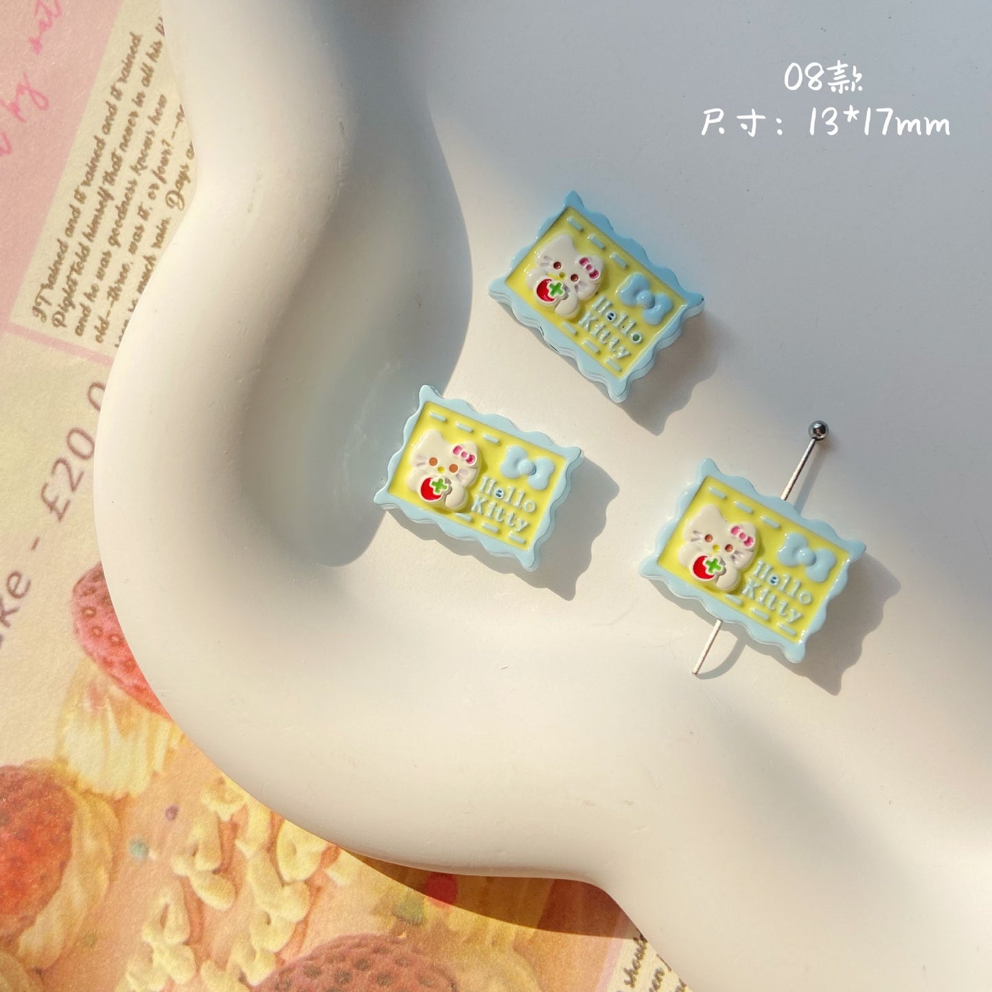 Character Metal Beads 17mm Hello Kitty Doll Head & Stamp Alloy 10pcs 9