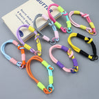 Dual Color Knotted Double Ring Phone Wristlet Keychain Nylon 3pcs