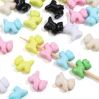 Solid Color Puppy Acrylic Beads 12mm Assorted Bright Pastel 100pcs 3