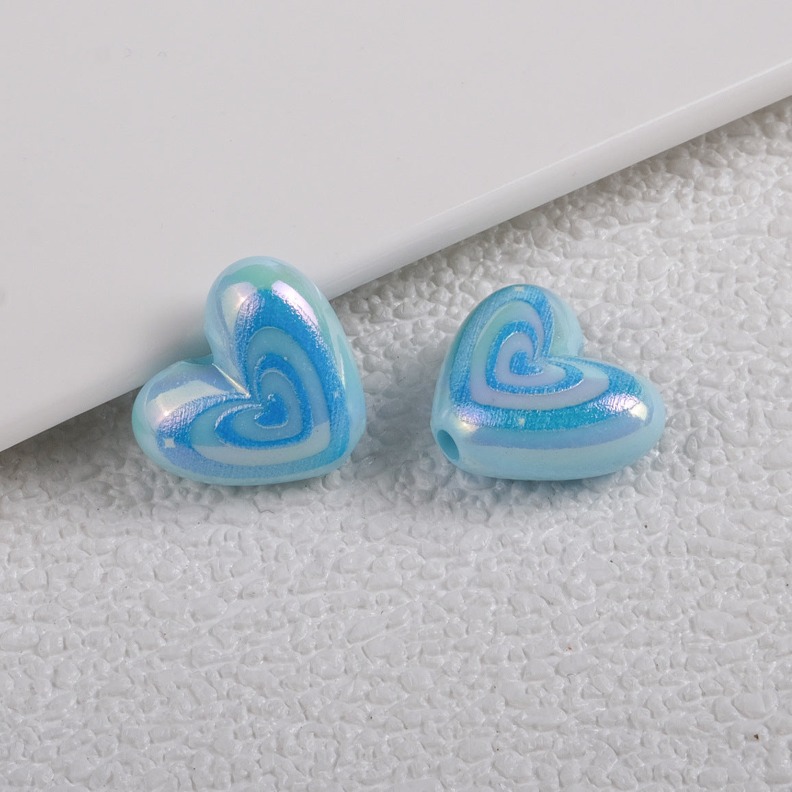 Plating Heart Acrylic Beads 18mm Spiral Pattern Glossy 50pcs 9
