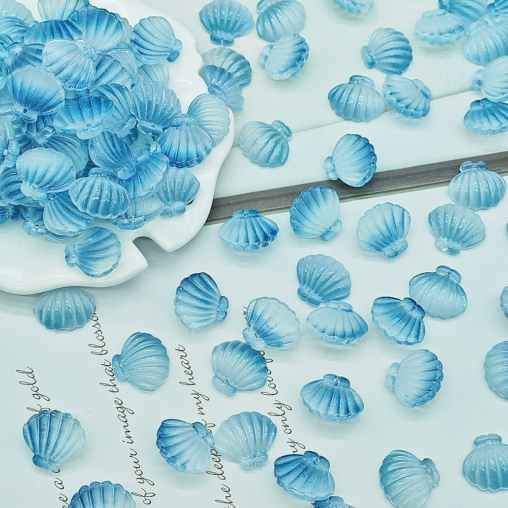 Czech Glass Beads Scallop Shell 16-18mm Frosted Pastel Colors 25pcs 9