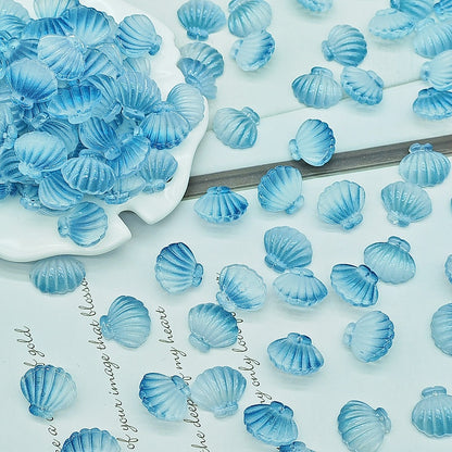 Czech Glass Beads Scallop Shell 16-18mm Frosted Pastel Colors 25pcs 9