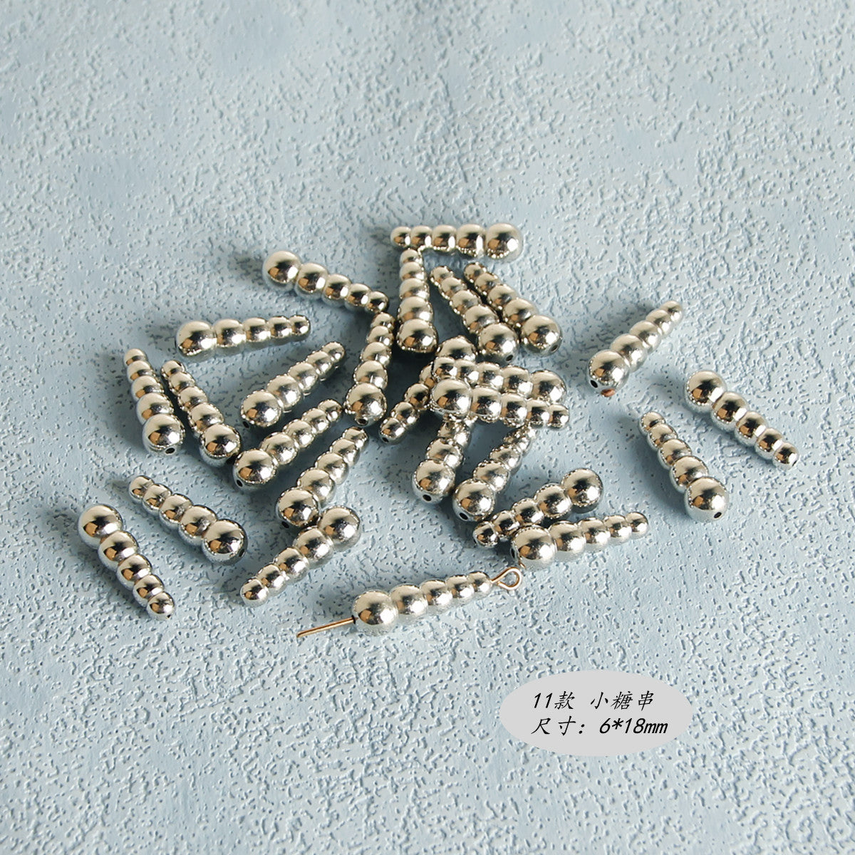 Plating Irregular Shaped Acrylic Beads Metal Colored Silver 100pcs 16