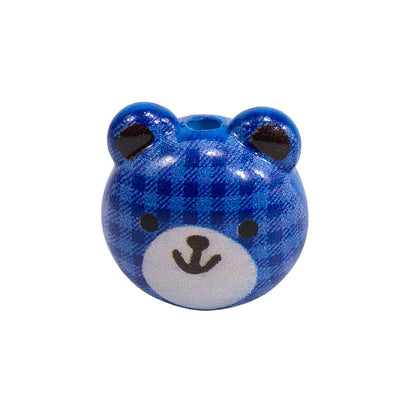 Cartoon Character Bear Head Acrylic Beads 17mm Colorful 10pcs 16