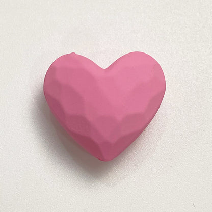 Rubberized Spray Painted Faceted Heart Acrylic Beads 19mm 50pcs 8