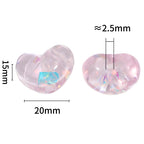 High Transparency Glitter Powder Embedded Chunky Heart Acrylic Beads 20mm 50pcs 3