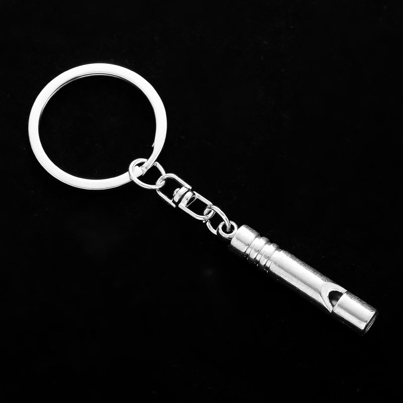 Stainless Steel Whistle Keychain Zinc Alloy Self Defense Accessory 4