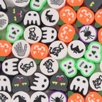 Halloween Flat Clay Beads 9mm Random Mixed Festive Designs 100pcs 6