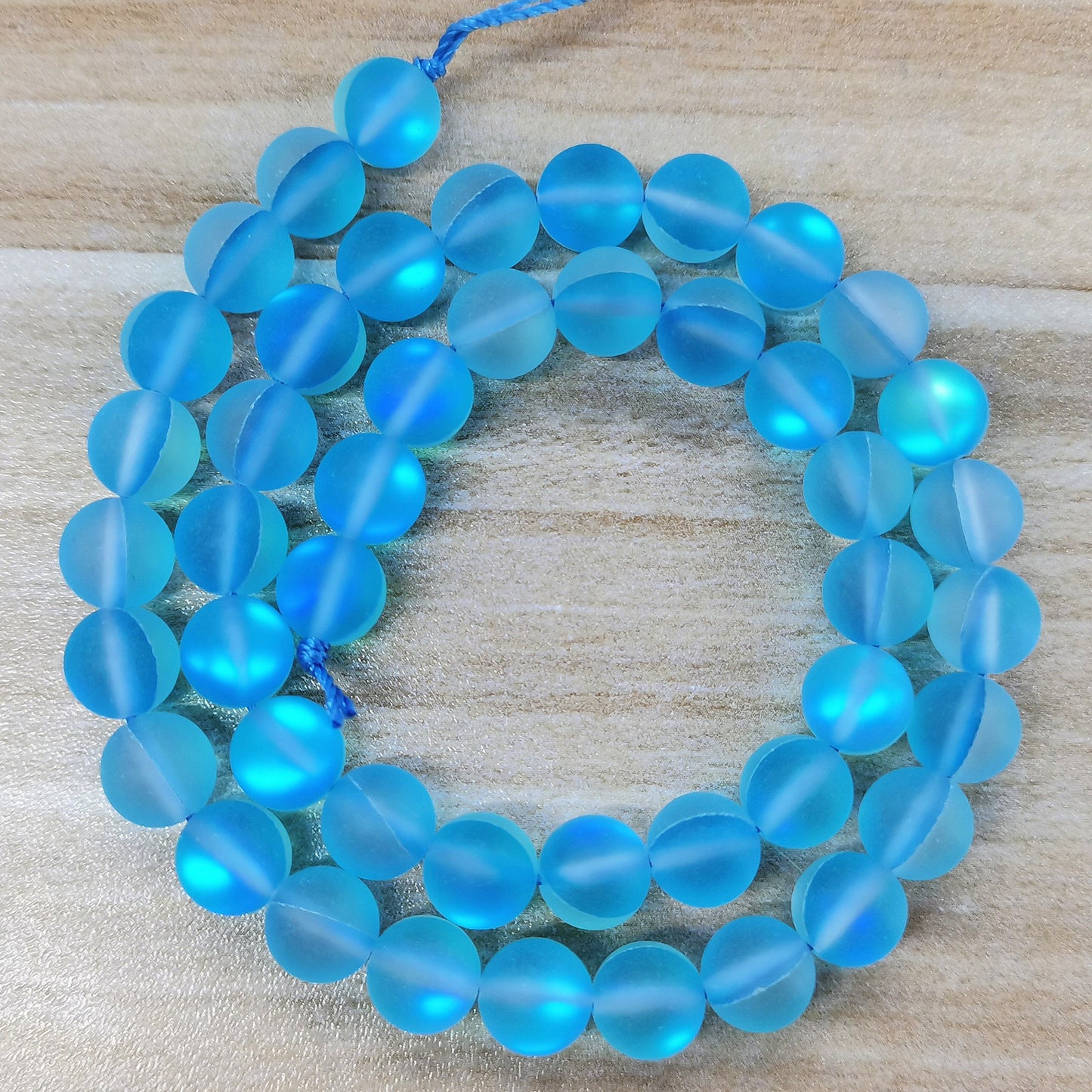 Matte Colorful Iridescent Mermaid Glass Beads 6mm 62pcs 11