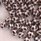 Printed Bubblegum Beads 20mm Black Pink Buffalo Check Pattern 10pcs