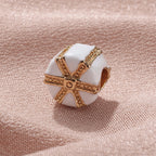 Cube Metal Beads 10mm Christmas Gift Box Enamel Large Hole 10pcs 3