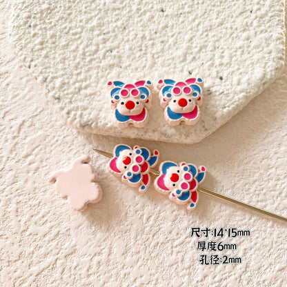 Candy Clown Metal Beads Colorful Painted Alloy 10pcs 23