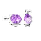 Bear Paw Transparent Glass Beads 14x15mm Assorted Colors 20pcs 3