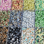 Painted Bamboo Tube Glass Beads 6X12mm Marbled Earth Tone 50pcs 2