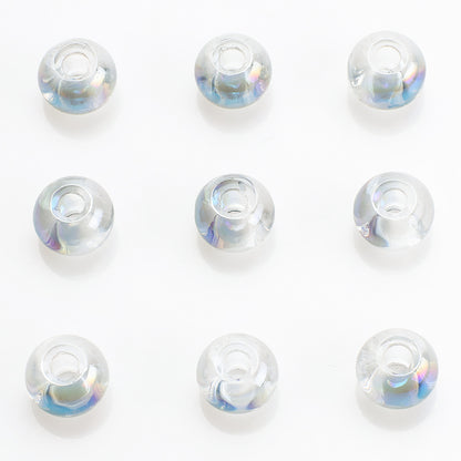 Glass Smooth Spacer Beads 8mm 10mm Large Hole Electroplated 50pcs 18