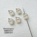 Heart Metal Beads Baking Painted Bubble Tea Design Alloy 10pcs 6