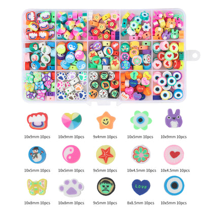 Cartoon Flat Clay Beads Polymer Colorful Mixed Designs 2boxes 9