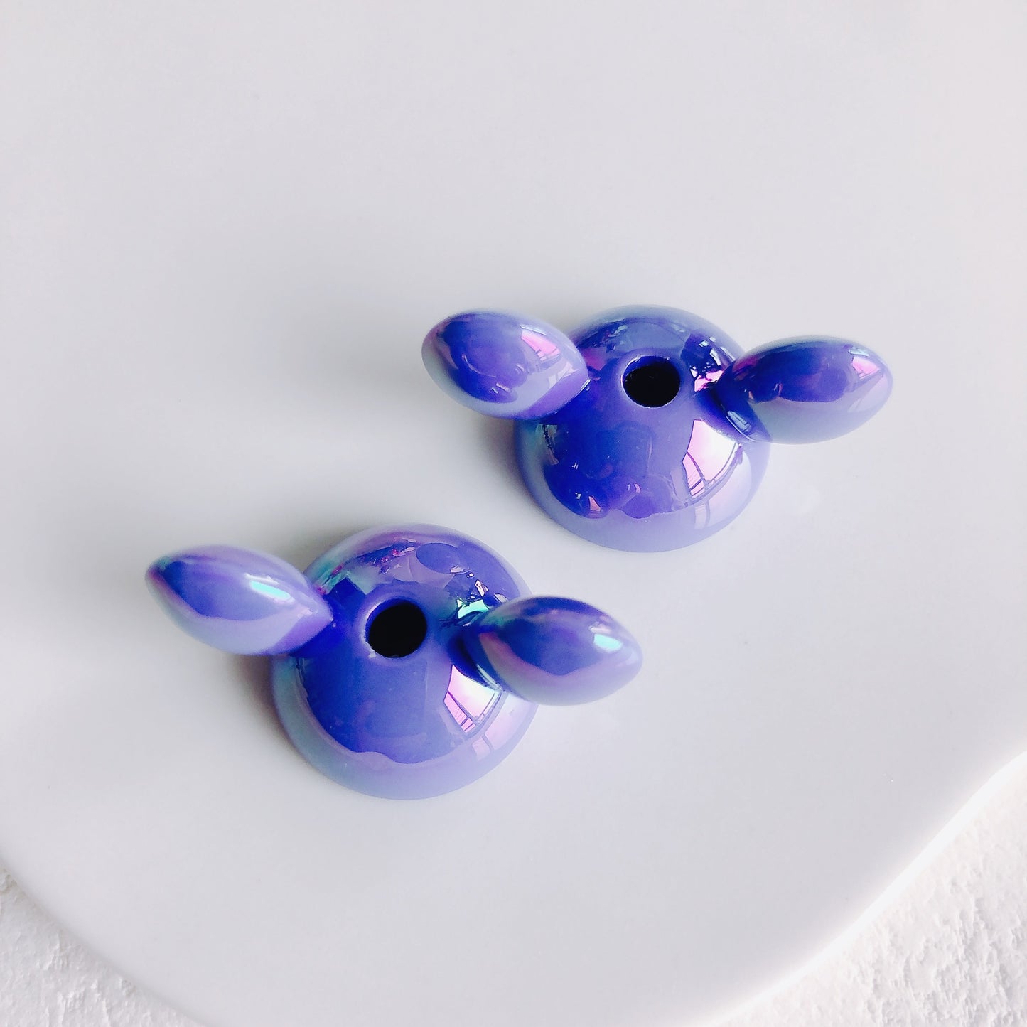 UV Plating Mickey Acrylic Bead Caps 18mm Glossy Mixed Colors 20pcs 10