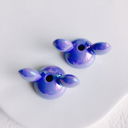 UV Plating Mickey Acrylic Bead Caps 18mm Glossy Mixed Colors 20pcs 10
