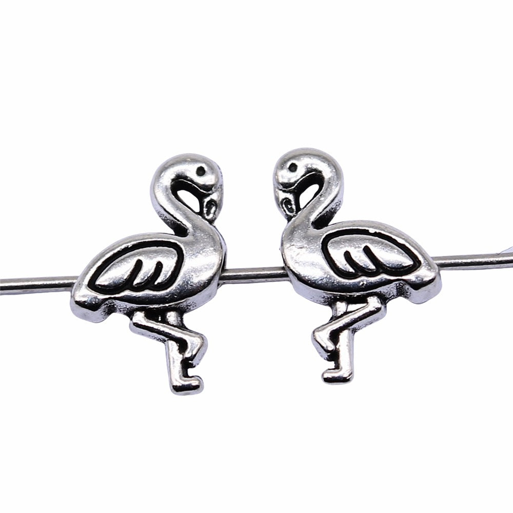 Flamingo Metal Beads 12mm Antique Silver Tone 100pcs 3