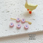 Round Metal Beads Baking Painted Smiling Chocolate Series 20pcs 42