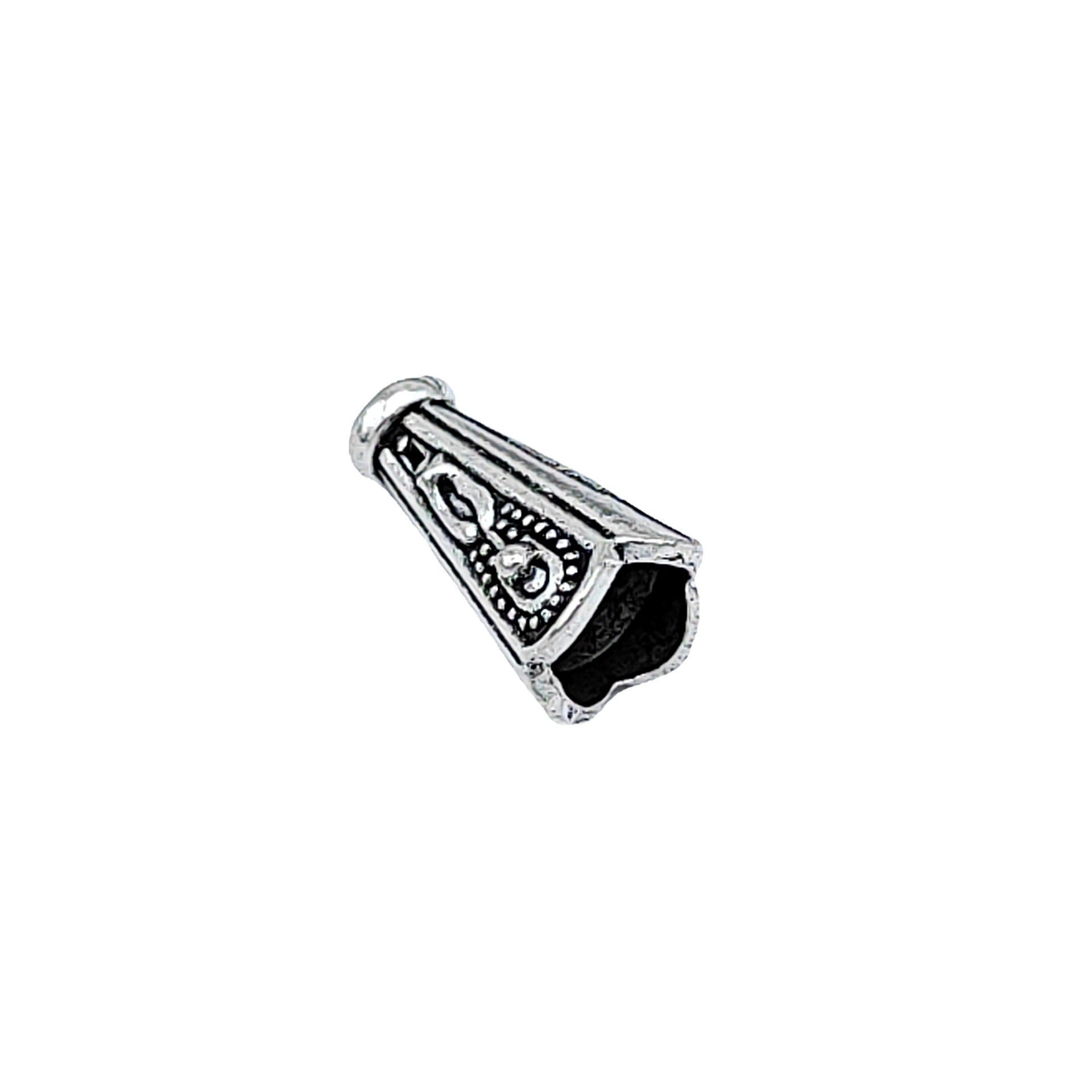 Cone Metal Beads 13mm Vintage Pattern Silver Tone 200pcs 5