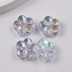 Transparent Flower Acrylic Beads 17mm Flat Plum Blossom 50pcs 4