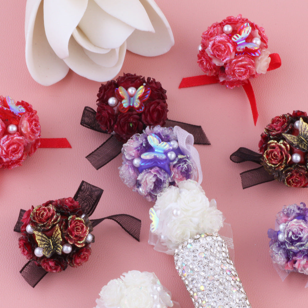 Embellished Bubblegum Beads 20mm Bow Floral Pearl Butterfly 10pcs