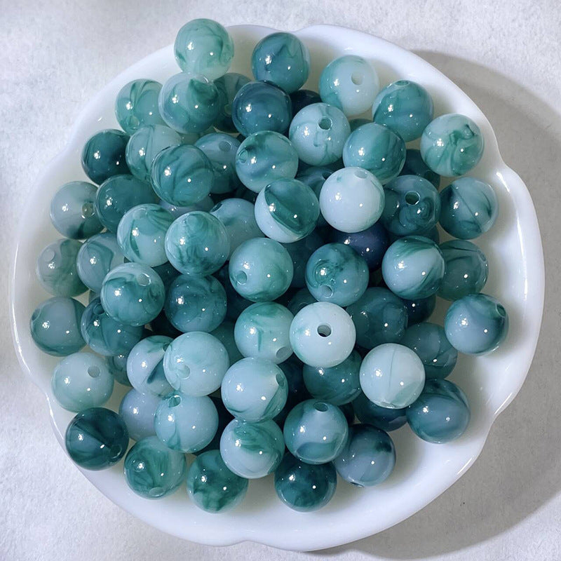 Imitation Crystal Resin Beads 10mm Round Glossy Gradient 100pcs 10