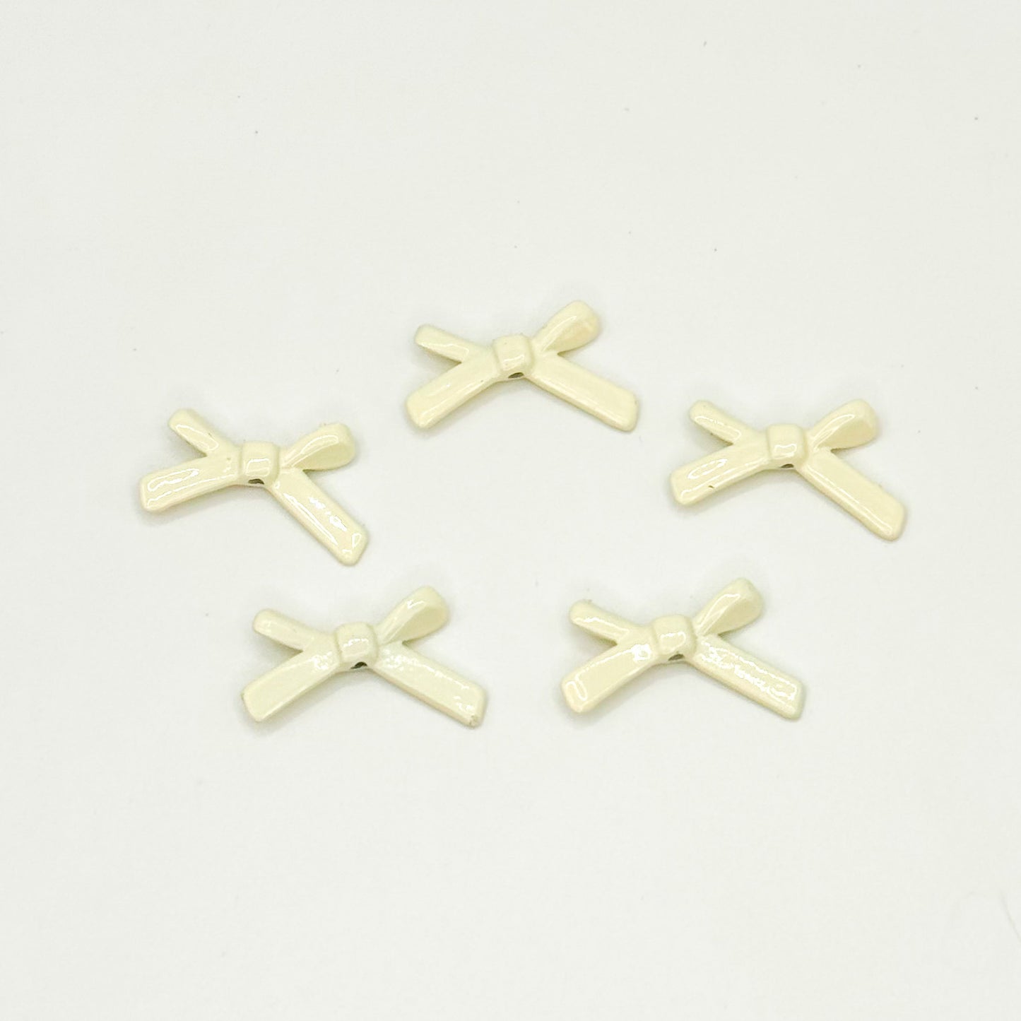 Bow Metal Beads 20mm Baking Painted Polished Alloy 50pcs 19