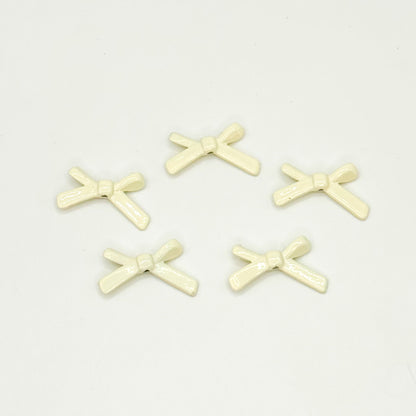 Bow Metal Beads 20mm Baking Painted Polished Alloy 50pcs 19