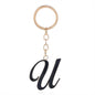 Metal Fashion Letter Keychain Black and Gold Script Design 51