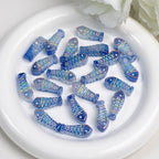 Plating Colorful Fish Bone Resin Beads 24mm 10pcs 7