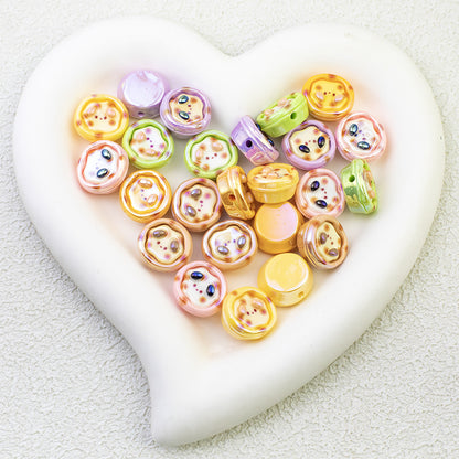 Plating Pochacco Egg Tart Resin Beads 19mm Glossy Pastel Colors 10pcs 3