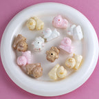 Plating Lovely Furry Puppy Resin Beads 24mm Glossy Pastel Colors 10pcs 4