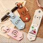 PU Leather Blank Sublimation Photo Keychain Brown Laurel Wreath Snap Closure 2