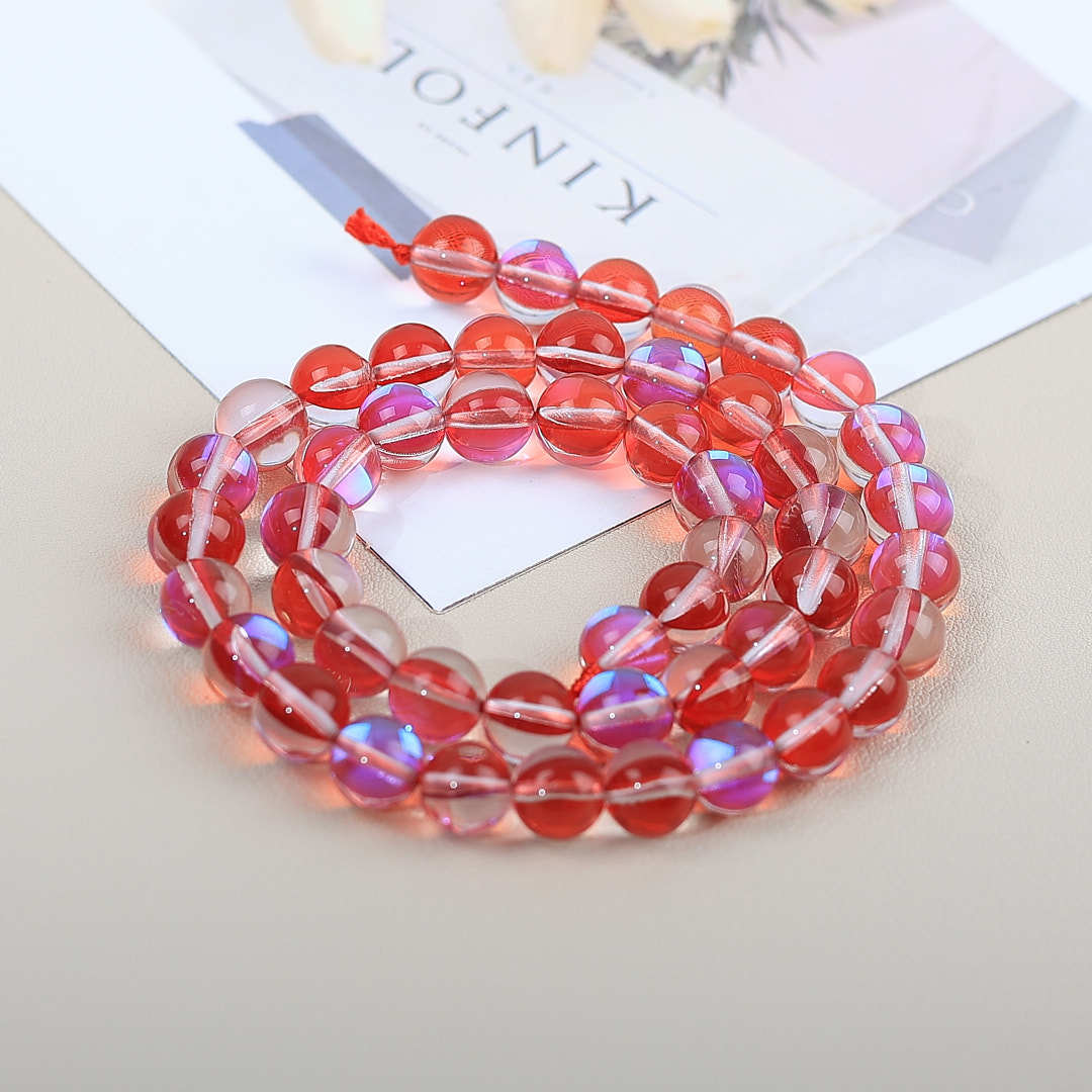 Mermaid Round Glass Beads 6mm Matte Pastel Jewel Tones 40pcs 43