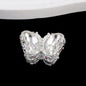 Butterfly Rhinestone Beads 28mm Colorful Silver Alloy 10pcs 7
