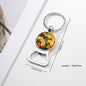 Metal Sunflower Bottle Opener Keychain Floral Design 6