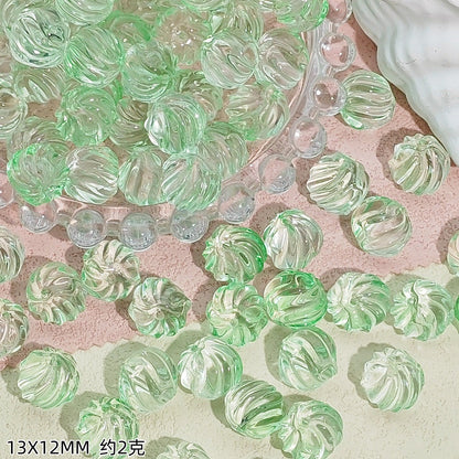 Swirl Striped Round Glass Beads 13mm Pastel Mixed Colors 50pcs 11