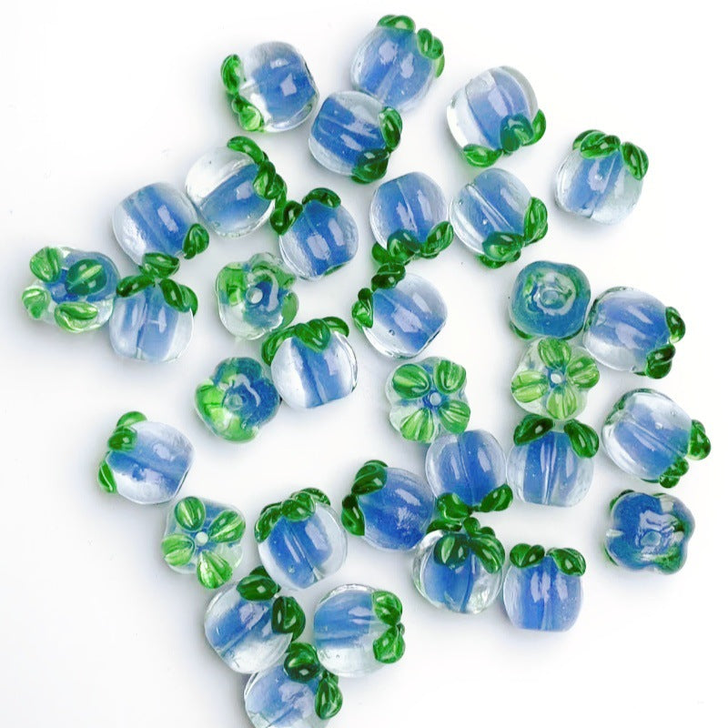 Lampwork Glass Beads Persimmon Transparent 13mm Handmade 10pcs 2