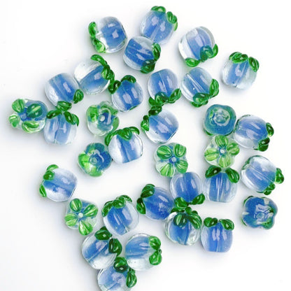 Lampwork Glass Beads Persimmon Transparent 13mm Handmade 10pcs 2