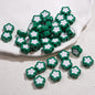 Double-Sided Flower Enamel Acrylic Beads 12mm Dual Color 50pcs 18
