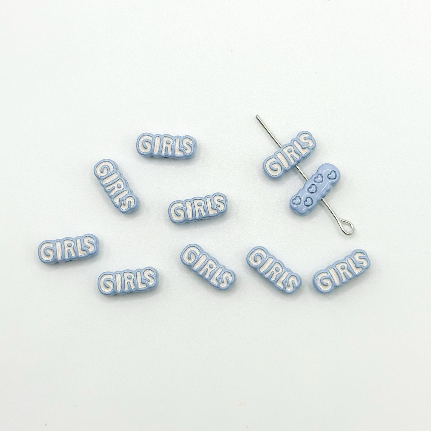 Girl Character Plate Metal Beads 12mm Baking Painted 20pcs 14
