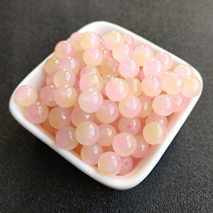 Dual Color Round Glass Beads 8mm Gradient Painted 100pcs 23