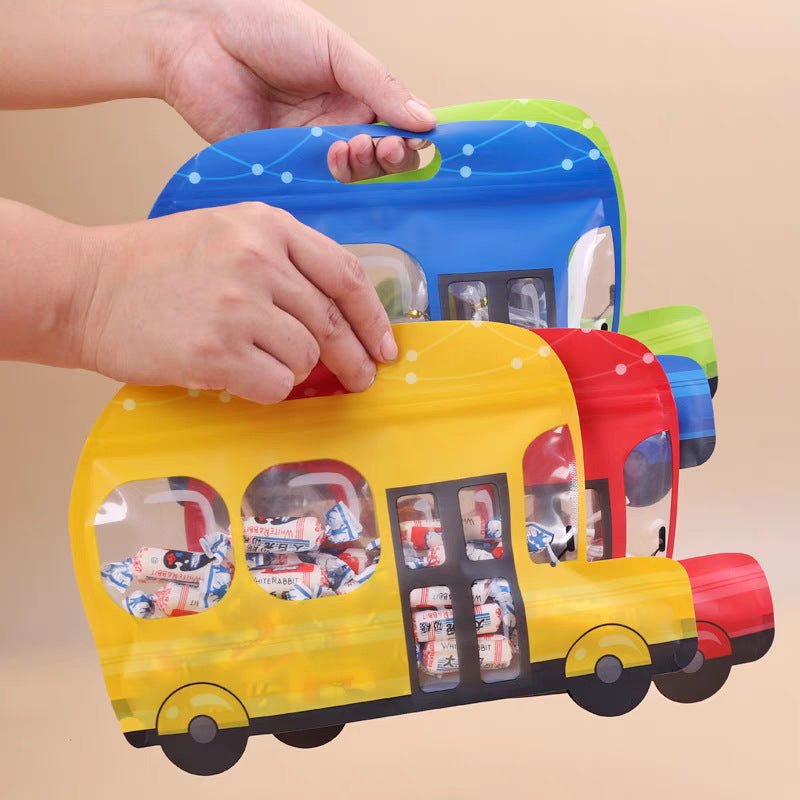 Car Shaped Zip Lock Bags Plastic Stand Up with Handle 25.5x18cm 10pcs