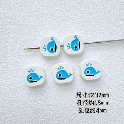 Animal and Plant Series Metal Beads 1.5mm Hole Double-Sided Painted Alloy 10pcs 10
